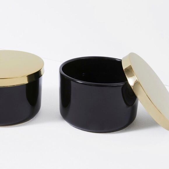 Z Gallerie Canisters Multi-Use Storage Duo Fabfitfun FFF Summer 2022 NEW Black - Picture 3 of 5